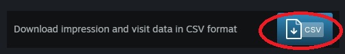 Location of the CSV download button on the Steamworks traffic page
